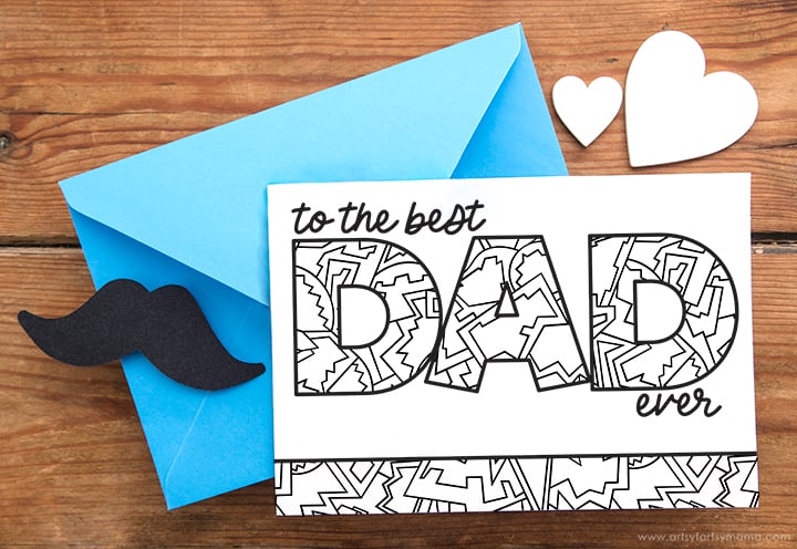 "best dad ever" card to color