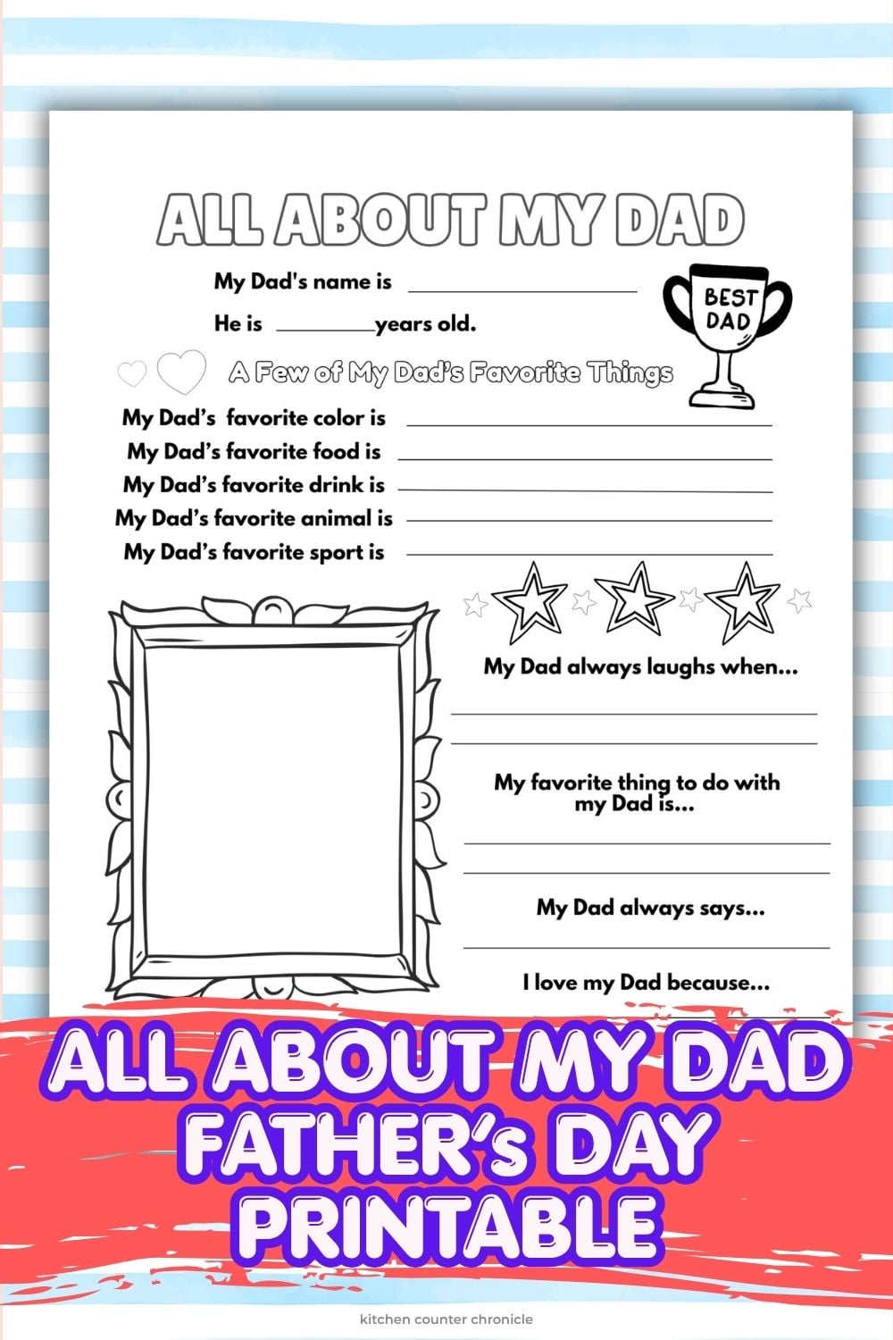 all about my dad printable coloring sheet for kids