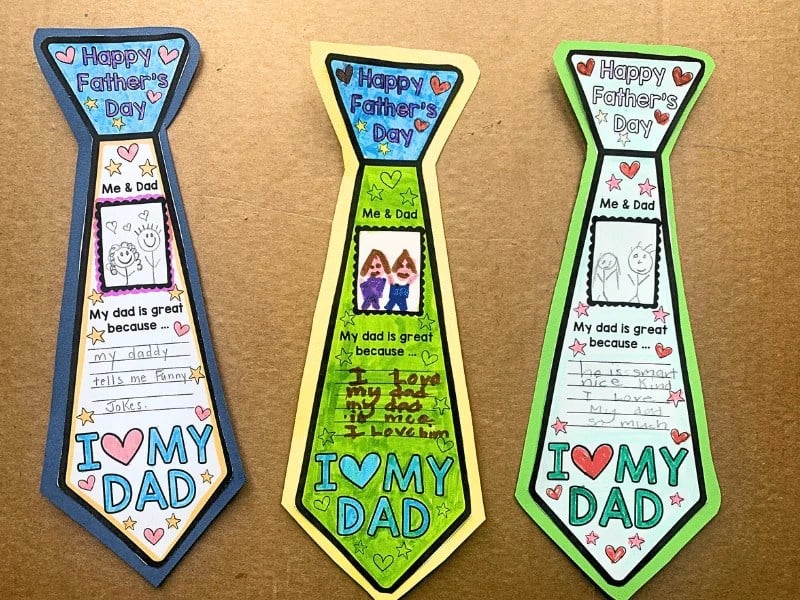 3 I love my Dad tie printables for kids to make