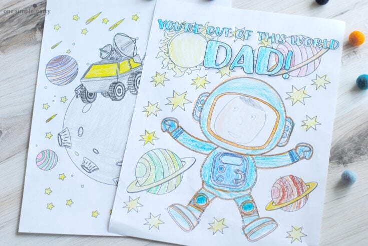 father's day coloring pages with outer space theme
