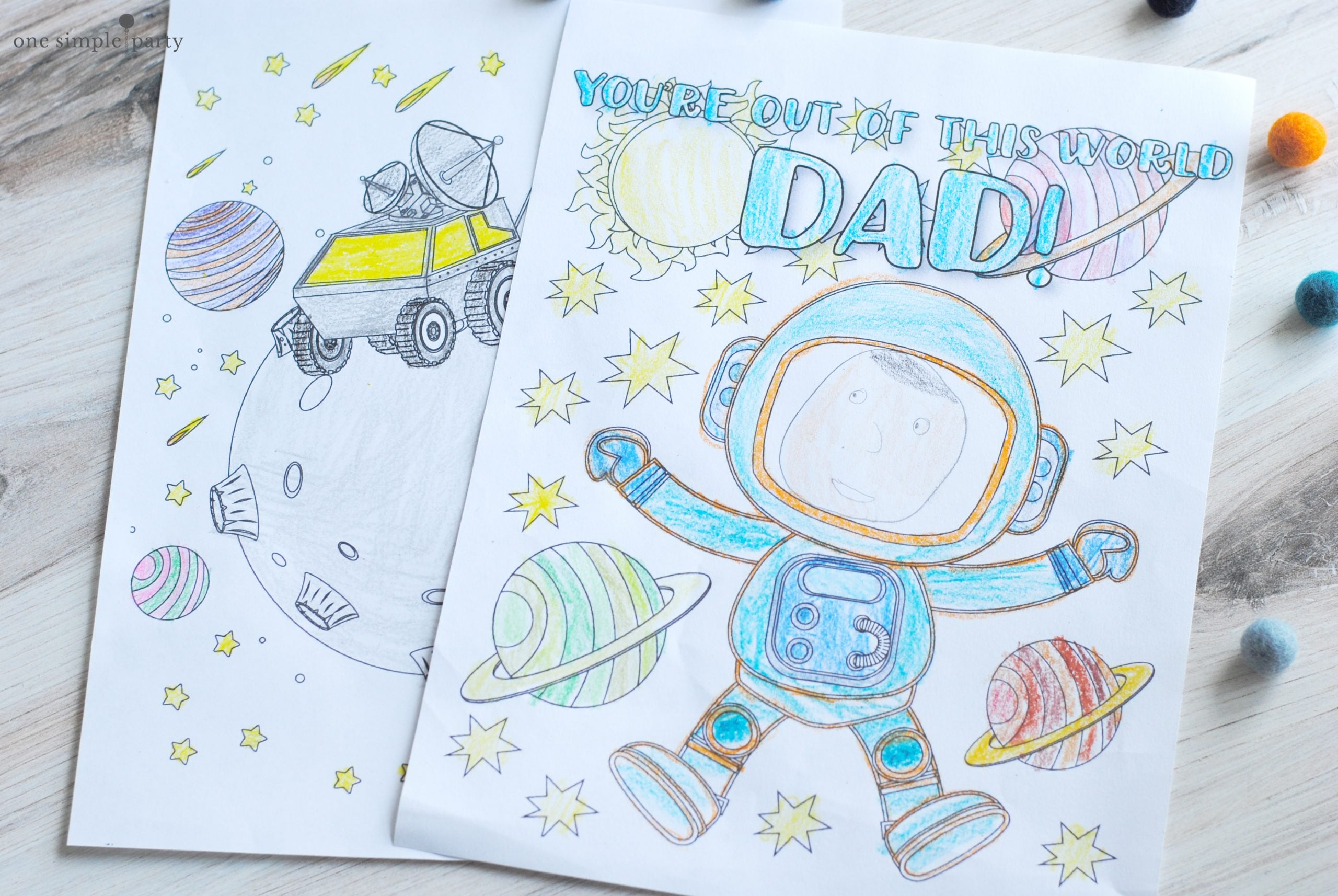 father's day coloring pages with outer space theme