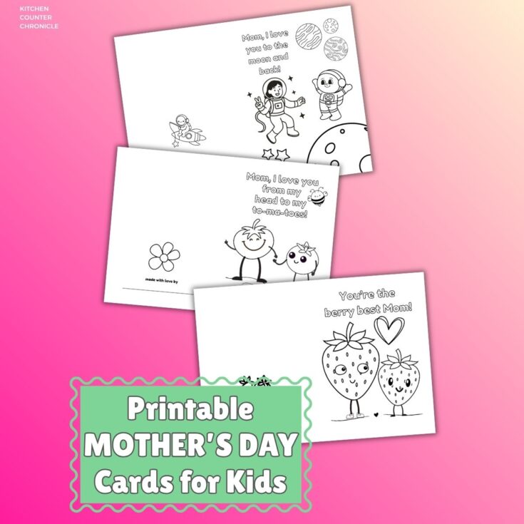 featured image for printable mother's day cards to color for kids