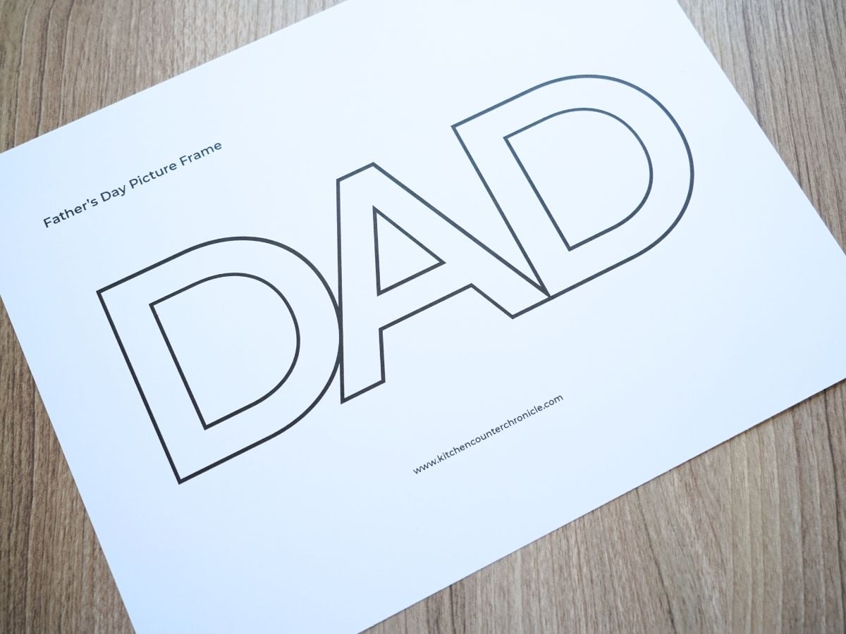 print out of DAD picture frame ready to cut out