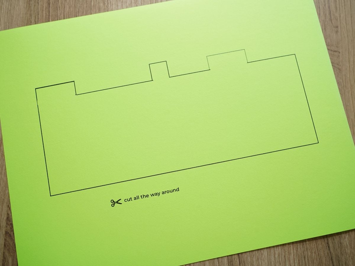 print out of back of DAD picture frame ready to be cut out of green card stock paper