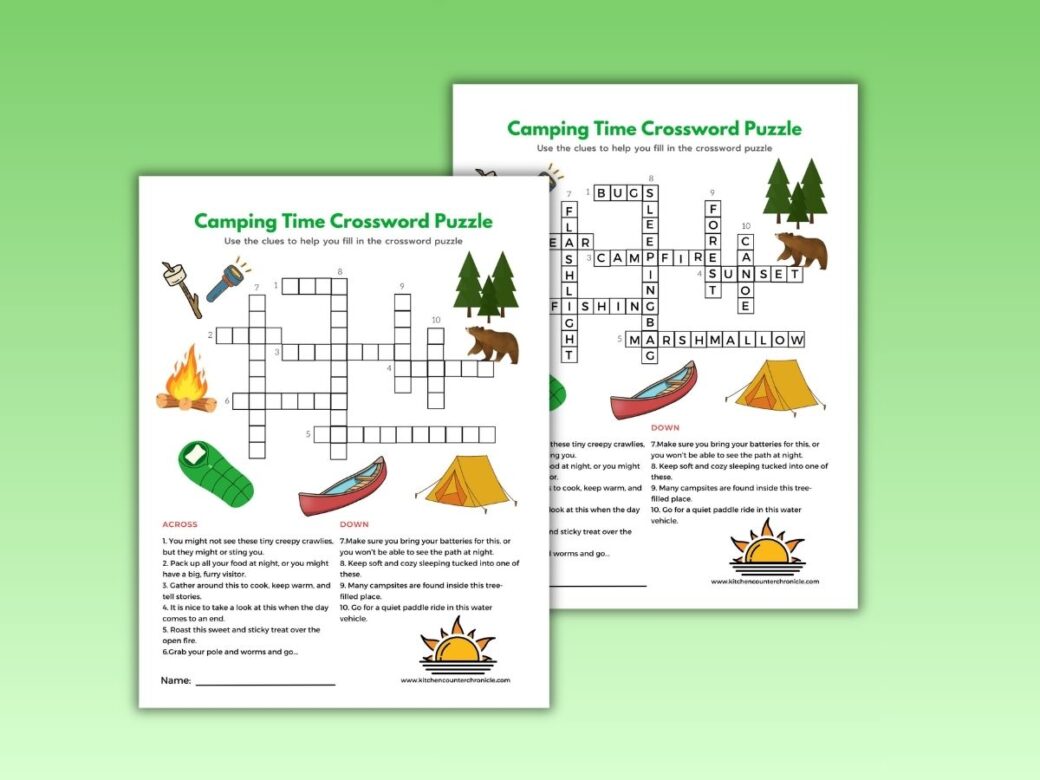 3 Printable Camping Word Games for Kids