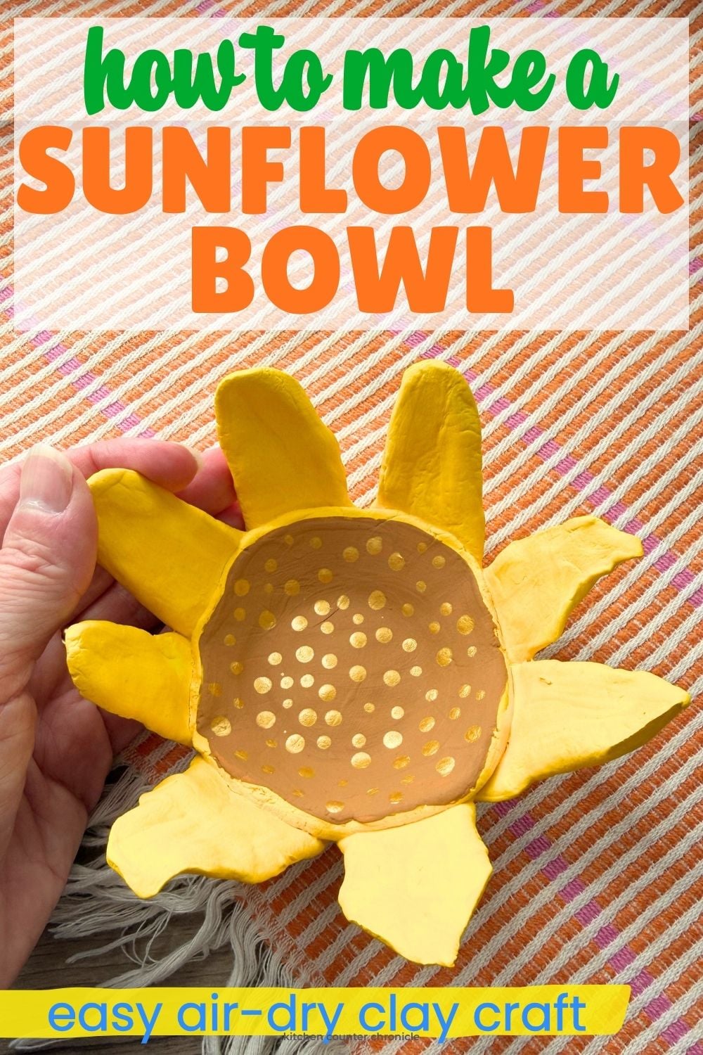pin image for diy sunflower bowl craft for kids to make